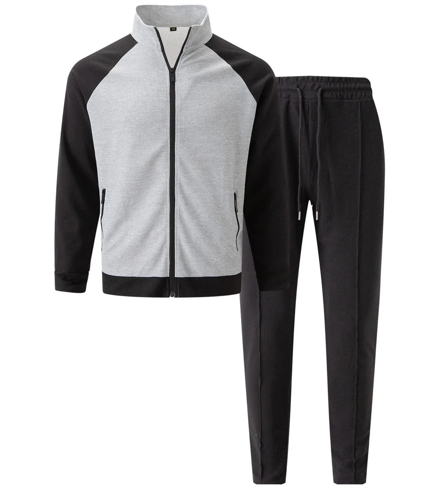 “Completo Uomo Casual Primavera/Autunno – Giacca con Zip e Colletto a Rever + Pantaloni 9/10 Elastico in Vita” All You Need