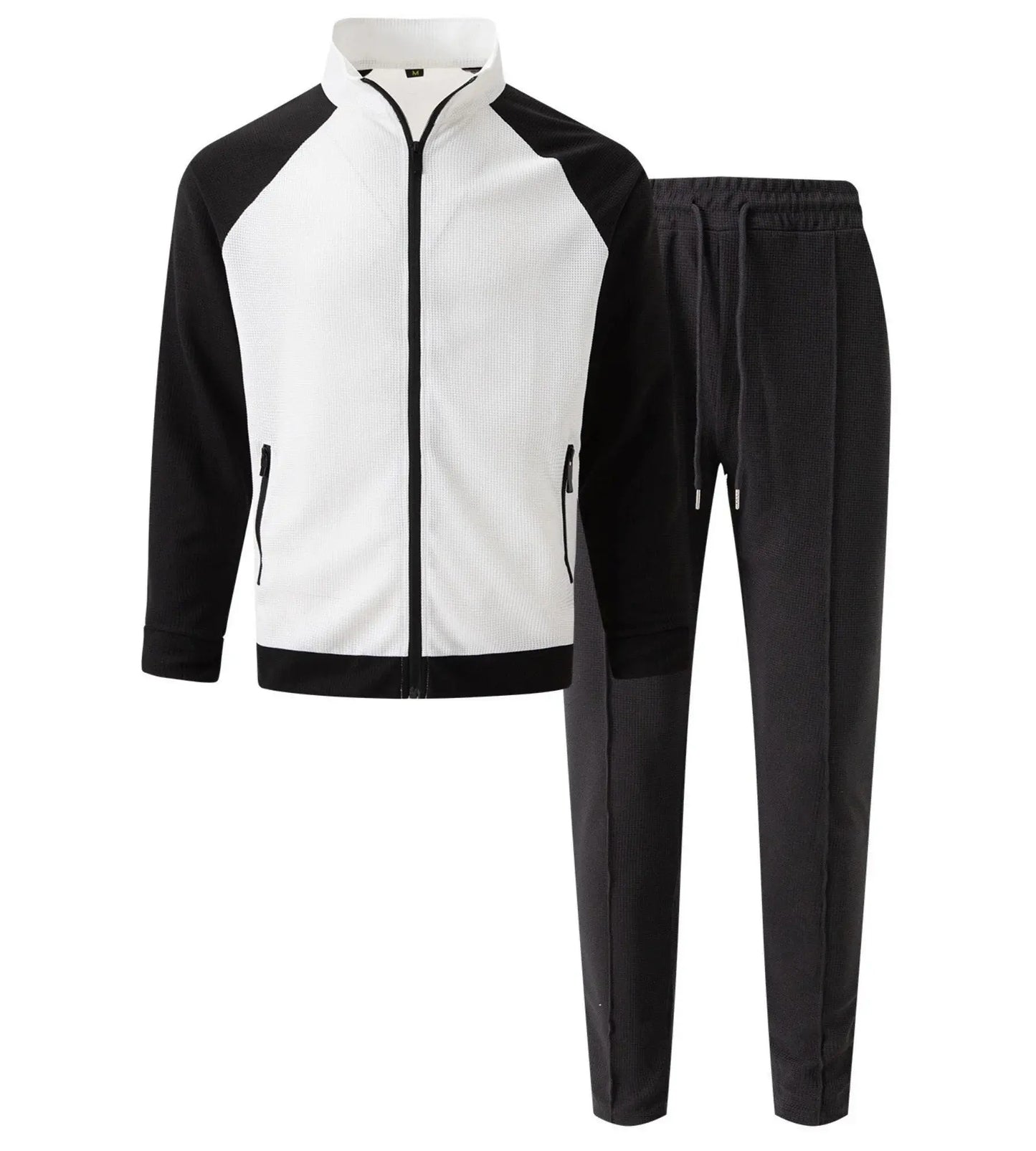 “Completo Uomo Casual Primavera/Autunno – Giacca con Zip e Colletto a Rever + Pantaloni 9/10 Elastico in Vita” All You Need