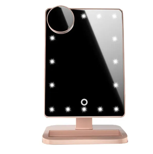 Touch Screen Makeup Mirror With 20 LED Light Bluetooth Music Speaker 10X Magnifying Mirrors Lights All You Need