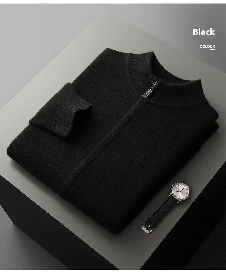 Men’s Fashion Wool Cardigan – Thick Double-Strand Sweater - All You Need