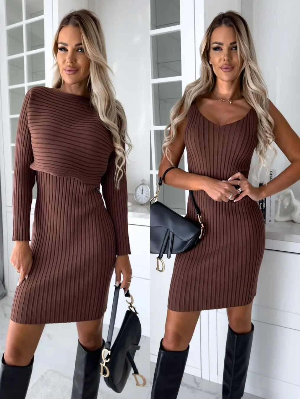 🌸 Set elegante donna – Top maniche lunghe e gonna aderente, outfit chic per ogni occasione null