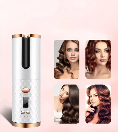 Rechargeable Automatic Hair Curler Women Portable Hair Curling Iron LCD Display Ceramic Curly Rotating Curling Wave Styer All You Need