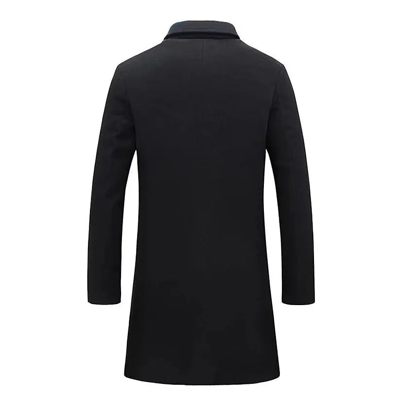 Men’s Solid Color Trench Coat – Casual Single-Breasted Winter Jacket - All You Need