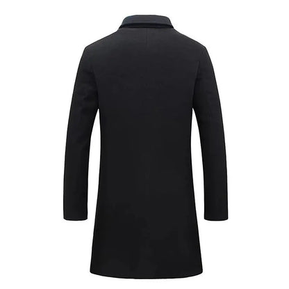Men’s Solid Color Trench Coat – Casual Single-Breasted Winter Jacket - All You Need
