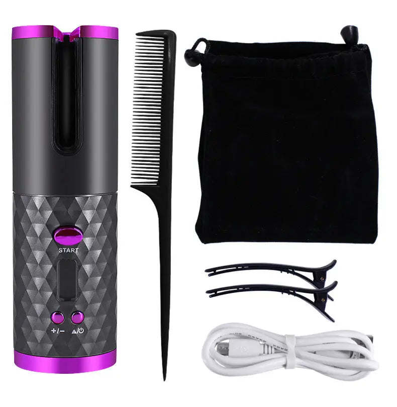Rechargeable Automatic Hair Curler Women Portable Hair Curling Iron LCD Display Ceramic Curly Rotating Curling Wave Styer All You Need