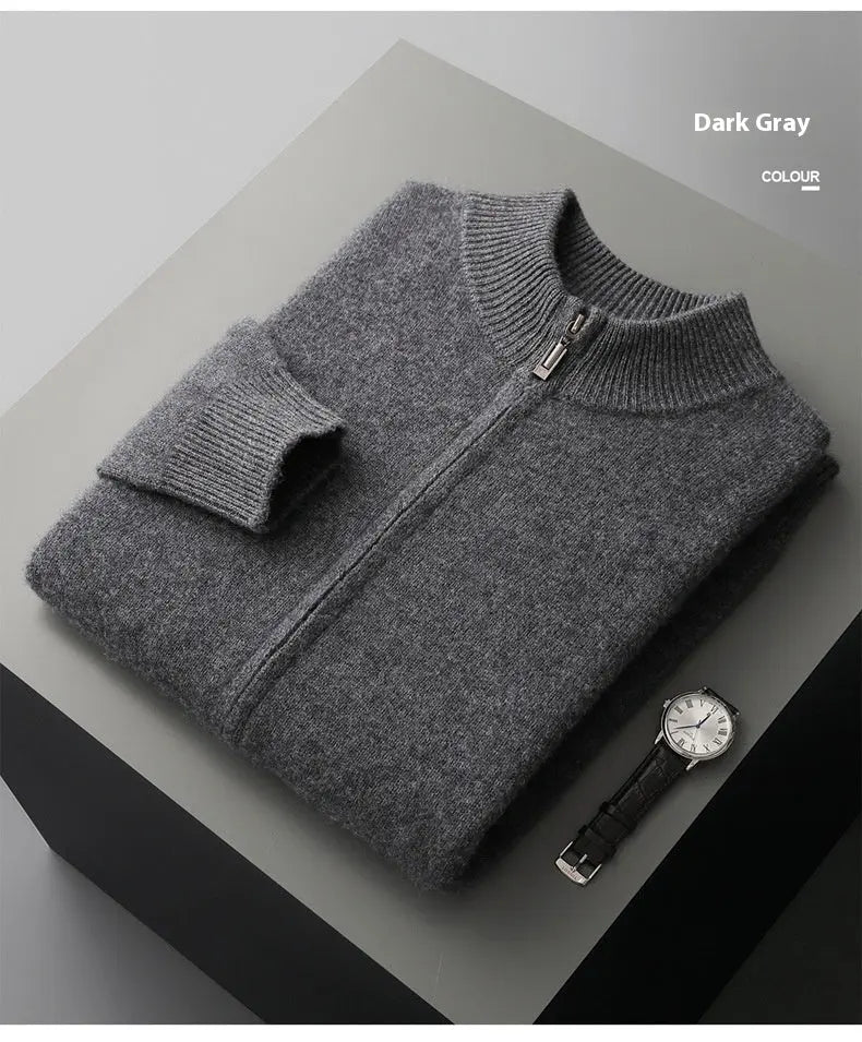 Men’s Fashion Wool Cardigan – Thick Double-Strand Sweater - All You Need