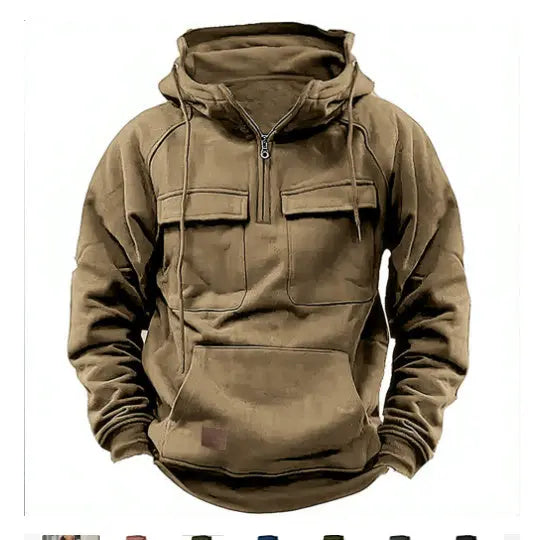 Men’s Zip-Up Sweatshirt – Everyday Hoodie with Drawstring & Kangaroo Pocket - All You Need