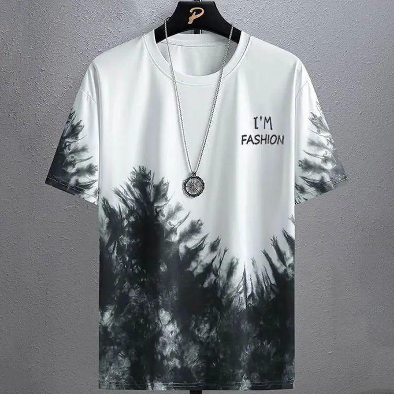 Gradient Half-length Sleeve Versatile Casual T-shirt null