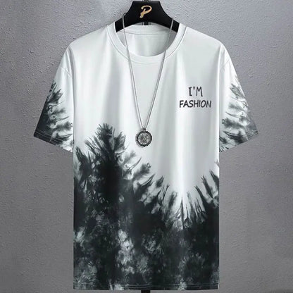 Gradient Half-length Sleeve Versatile Casual T-shirt null