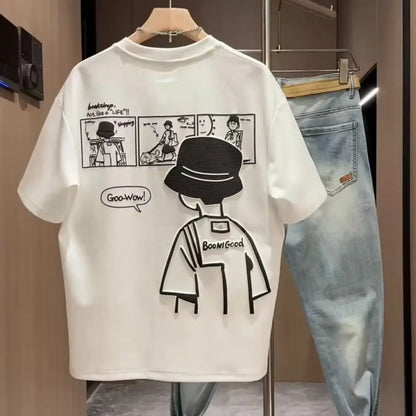 T-shirt Uomo Casual – Stampa Moda Estate in Cotone null