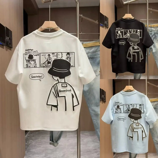 T-shirt Uomo Casual – Stampa Moda Estate in Cotone null