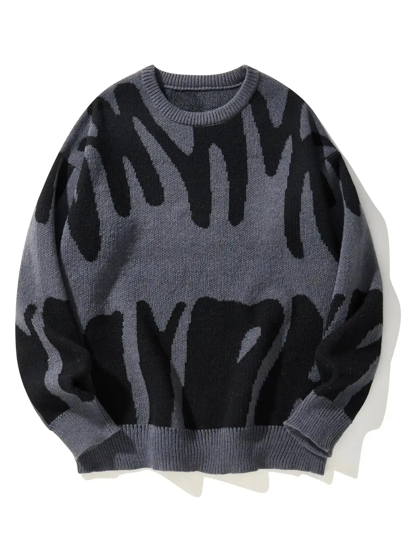 Maglione grigio con pattern astratto nero" 🖤 All You Need