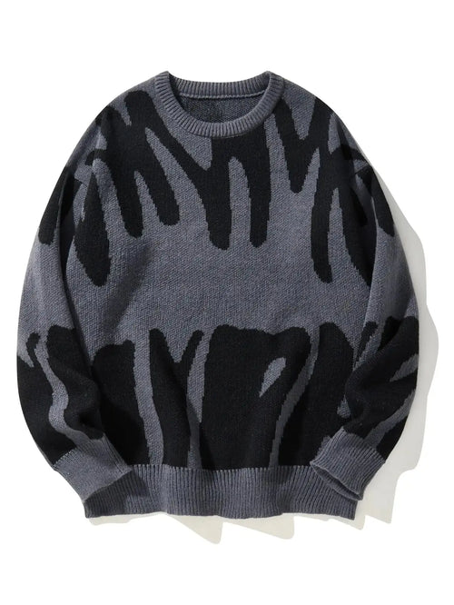 Maglione grigio con pattern astratto nero" 🖤 All You Need