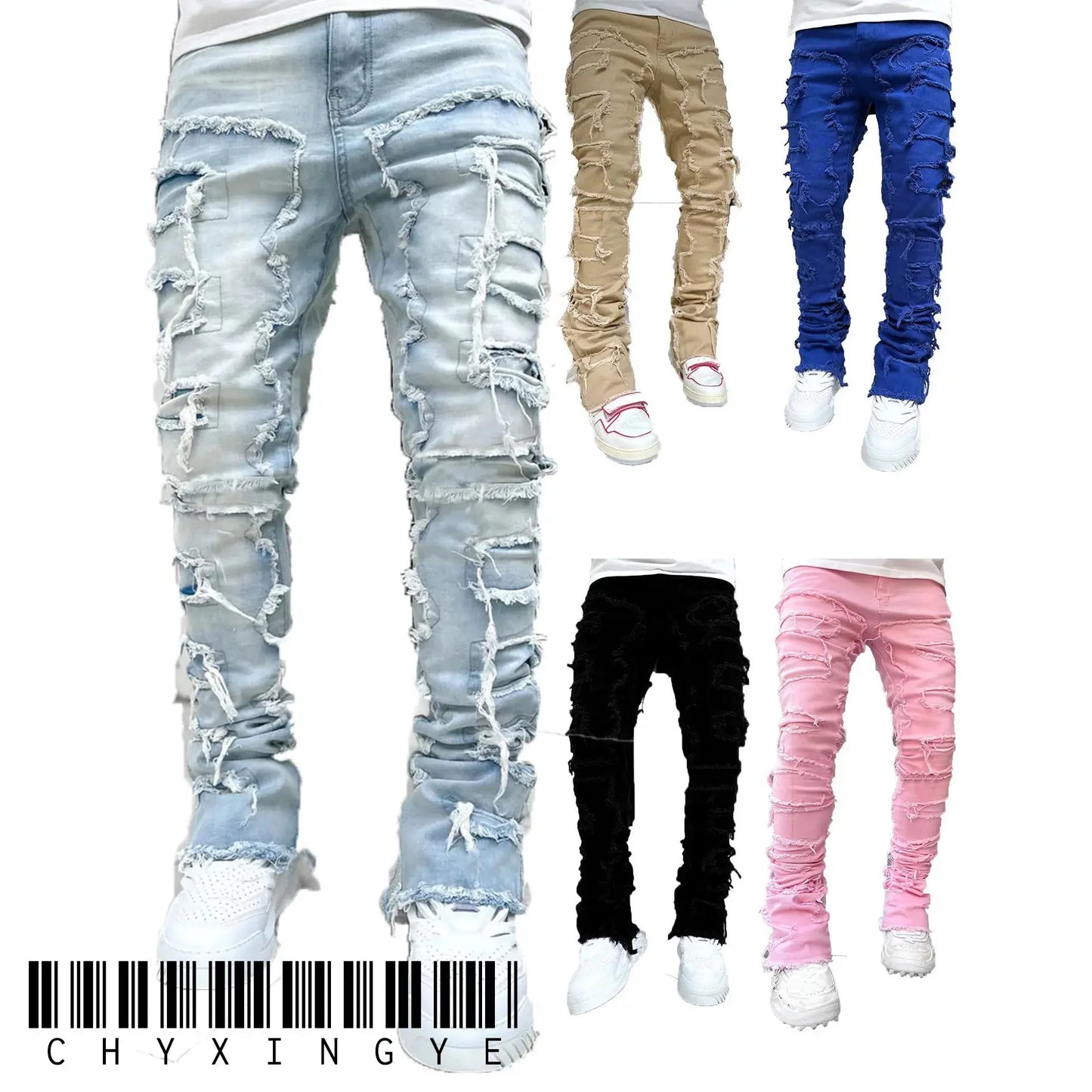 "Jeans uomo azzurri strappati con dettagli distressed" All You Need