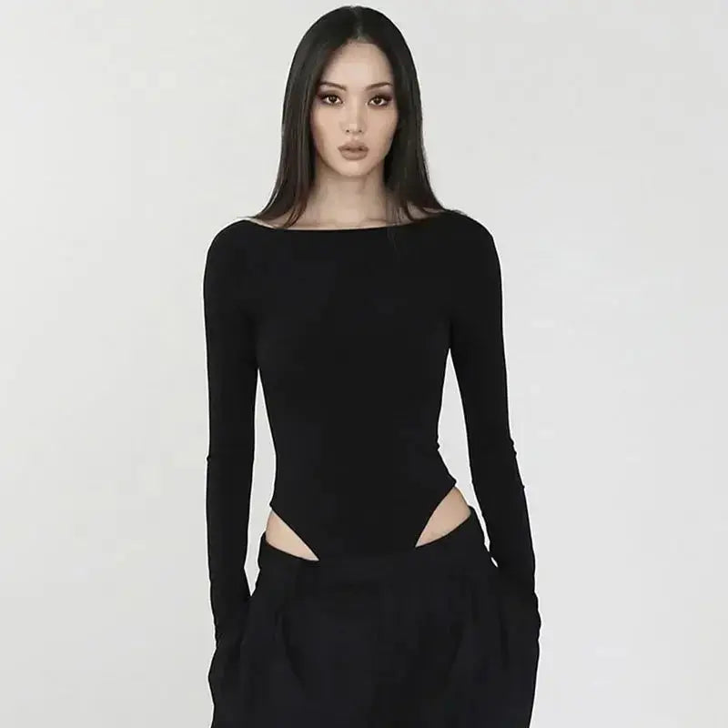 🖤 Body Donna Nero a Maniche Lunghe – Basic Elegante All You Need