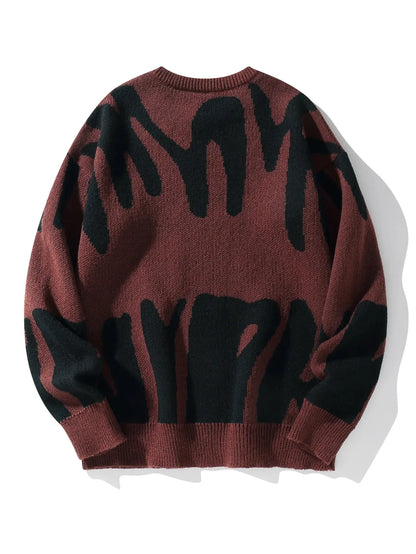 Maglione grigio con pattern astratto nero" 🖤 All You Need