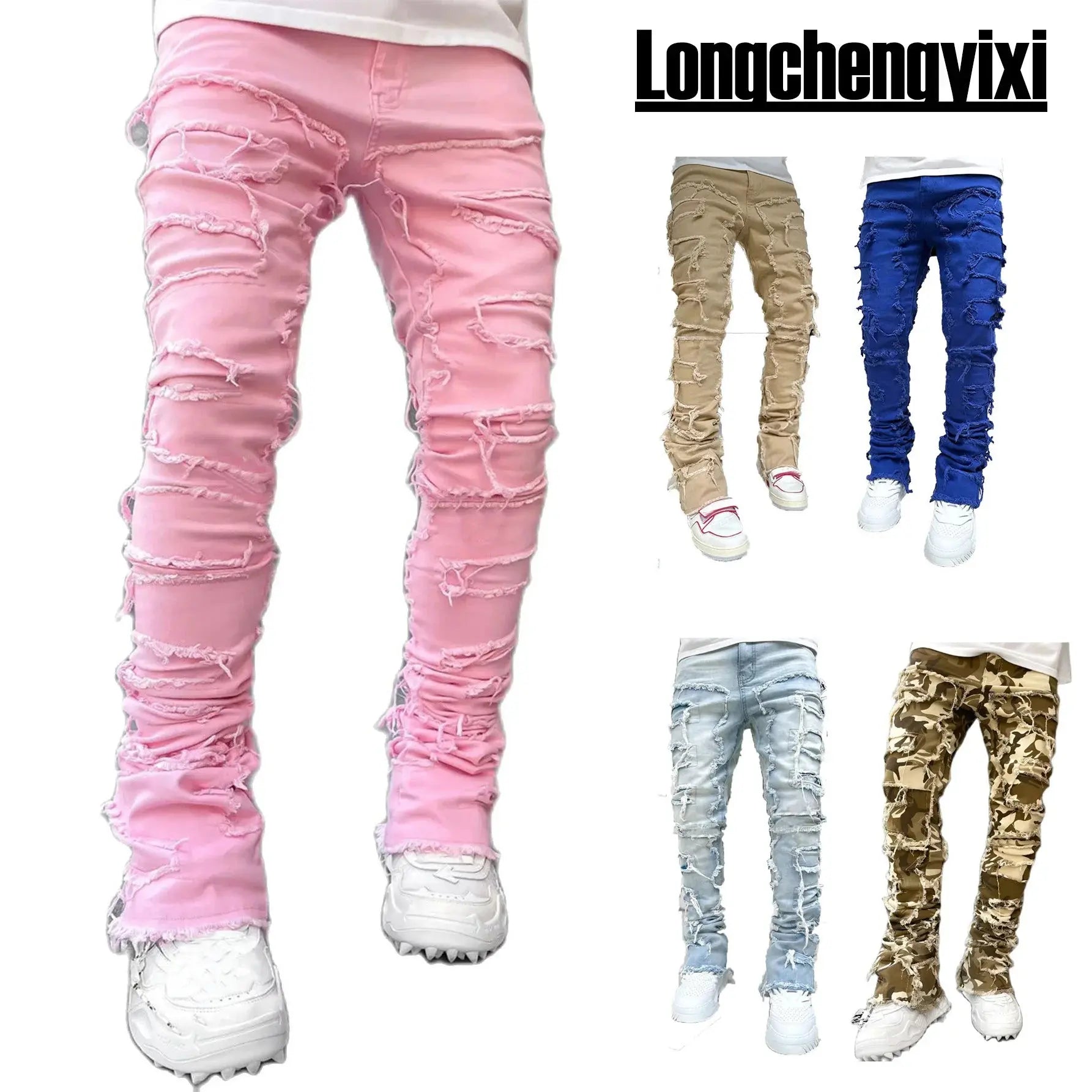 "Jeans uomo azzurri strappati con dettagli distressed" All You Need