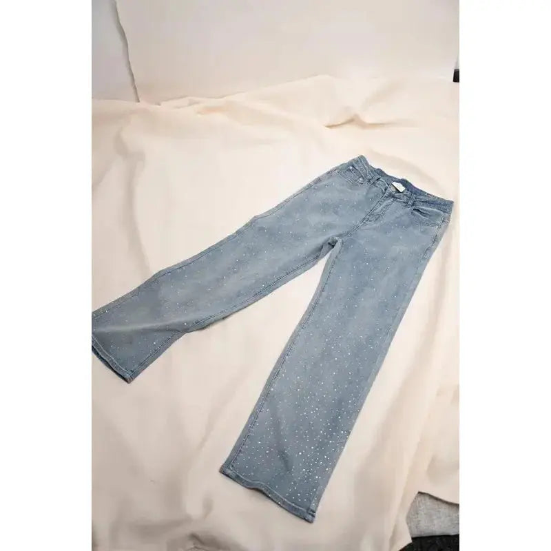 👖 Jeans Donna a Vita Alta con Strass – Mom Fit Vintage Y2K All You Need