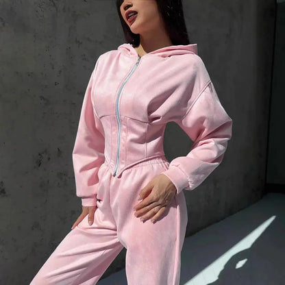 "Completo sportivo donna verde oliva con zip e vita aderente" All You Need