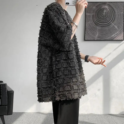 "T-shirt oversize nera con texture geometrica in rilievo" All You Need