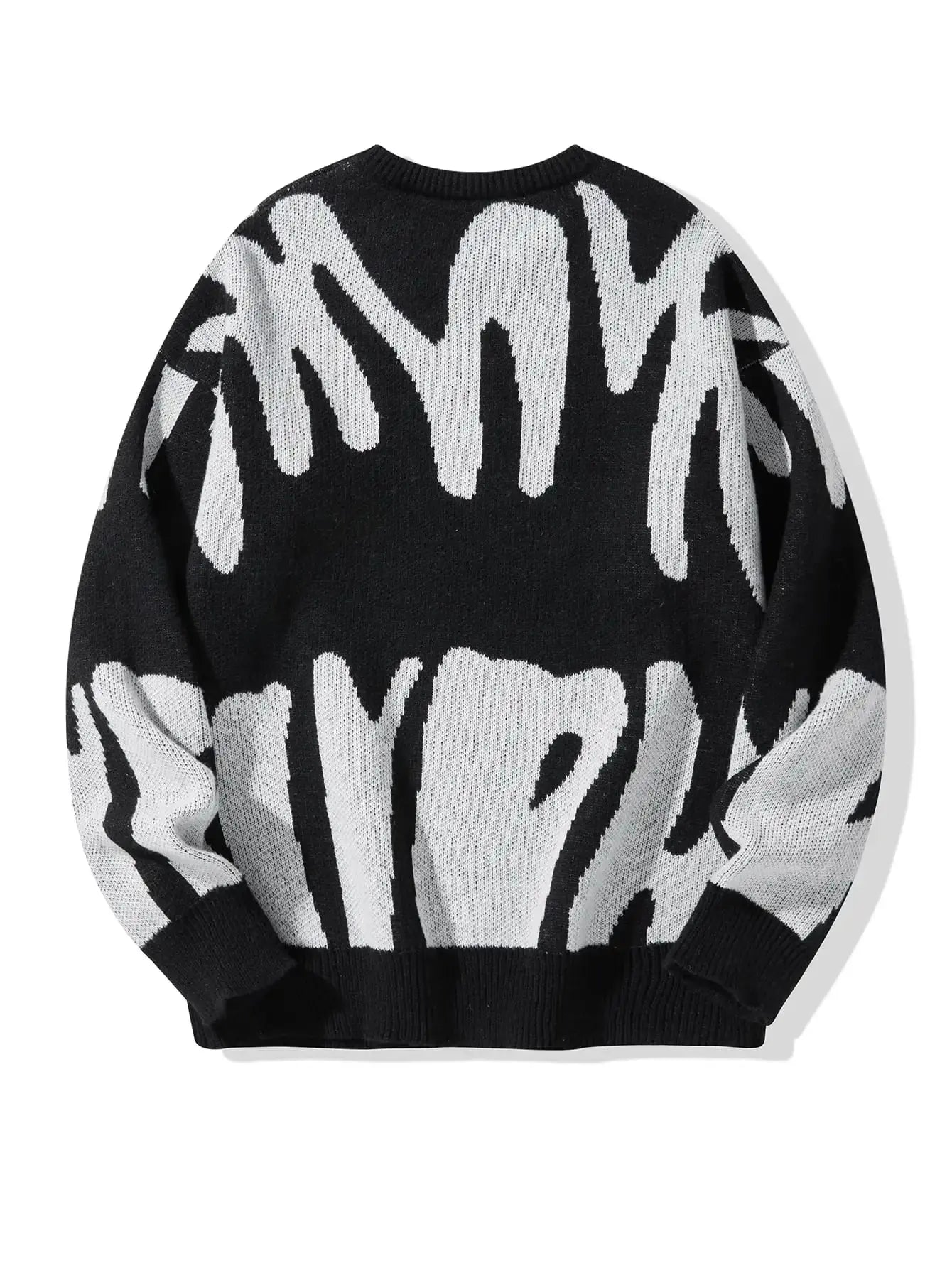 Maglione grigio con pattern astratto nero" 🖤 All You Need