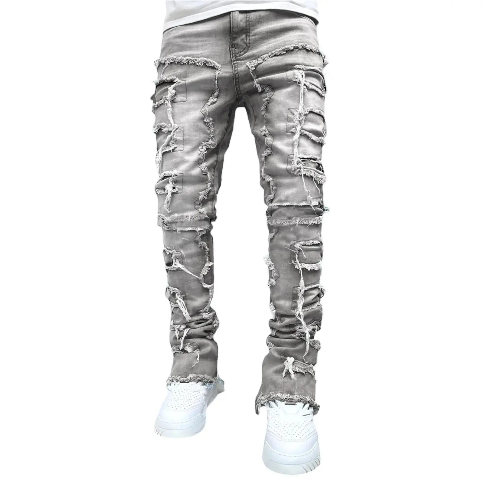 "Jeans uomo azzurri strappati con dettagli distressed" All You Need