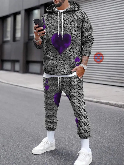 "Completo sportivo uomo multicolor con stampa artistica e felpa con cappuccio" All You Need
