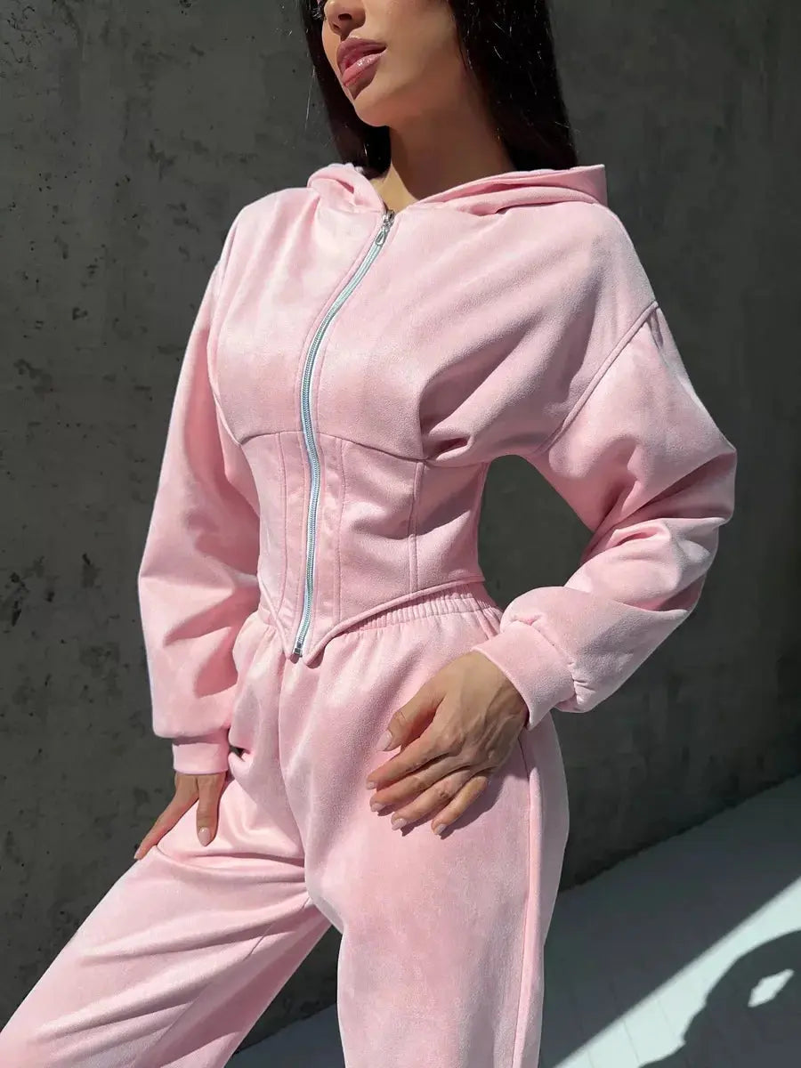 "Completo sportivo donna verde oliva con zip e vita aderente" All You Need