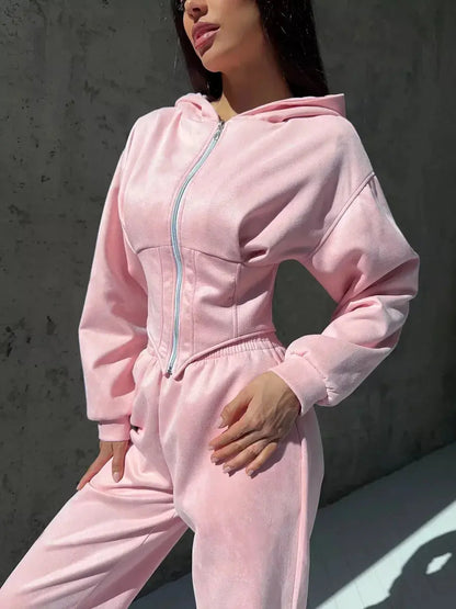 "Completo sportivo donna verde oliva con zip e vita aderente" All You Need