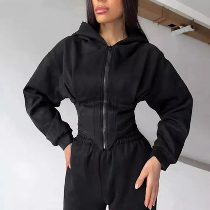 "Completo sportivo donna verde oliva con zip e vita aderente" All You Need