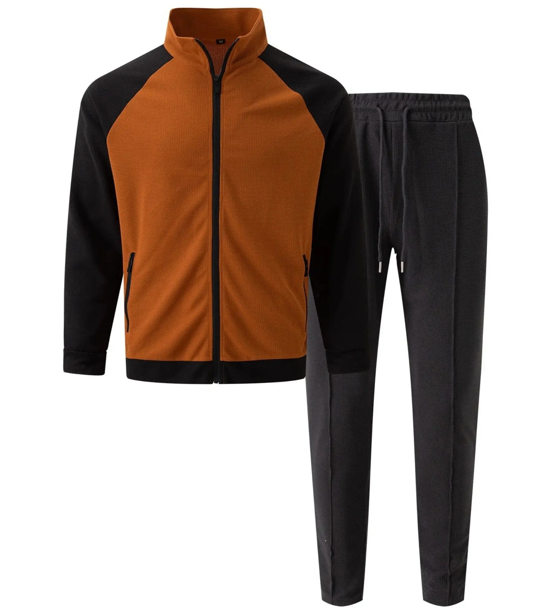 “Completo Uomo Casual Primavera/Autunno – Giacca con Zip e Colletto a Rever + Pantaloni 9/10 Elastico in Vita” All You Need
