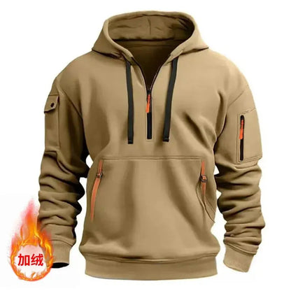 “Completo Sportivo Uomo 2025 – Felpa con Zip Multi-Tasche + Pantaloni Coordinati, Primavera/Autunno” All You Need