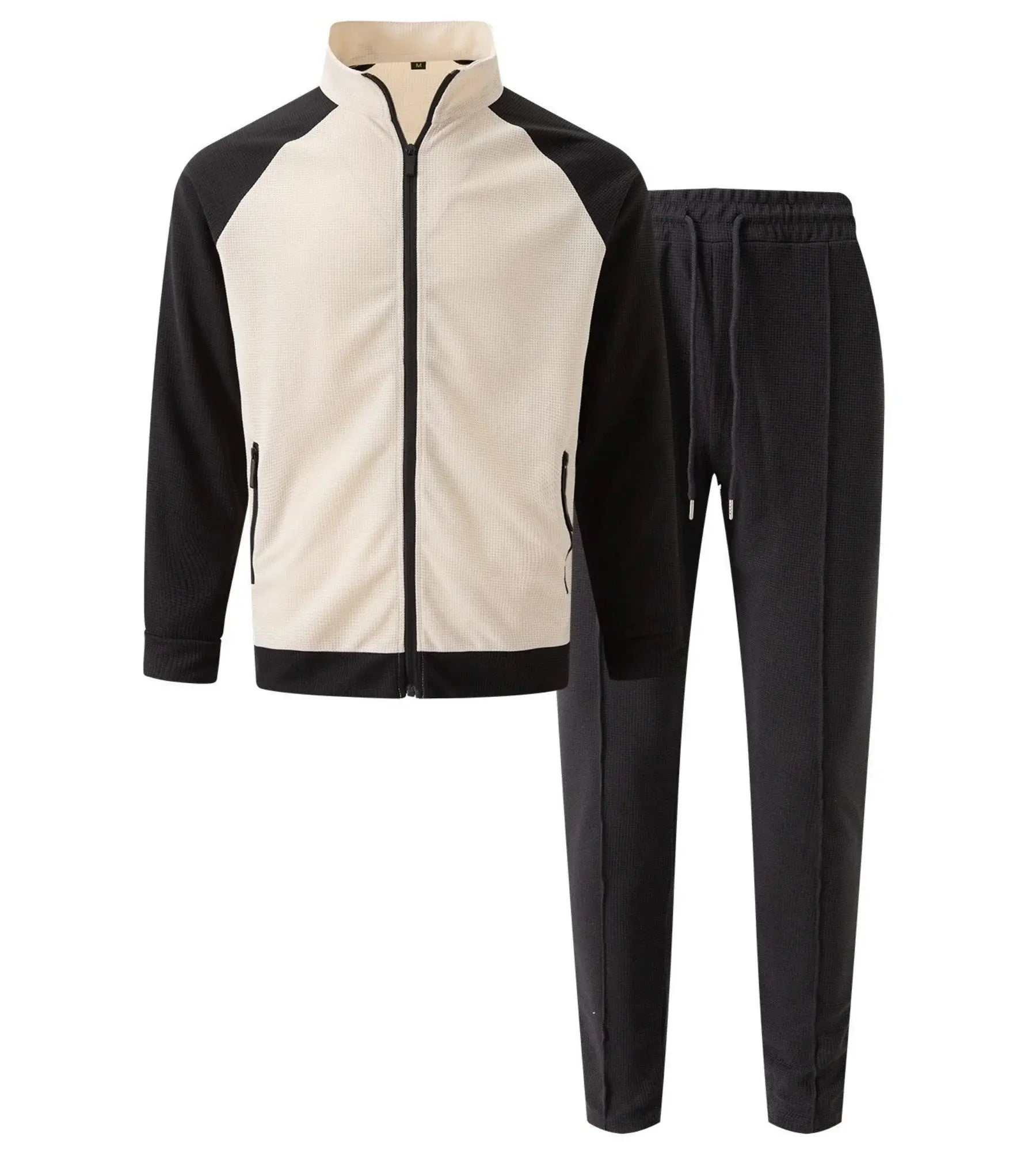 “Completo Uomo Casual Primavera/Autunno – Giacca con Zip e Colletto a Rever + Pantaloni 9/10 Elastico in Vita” All You Need