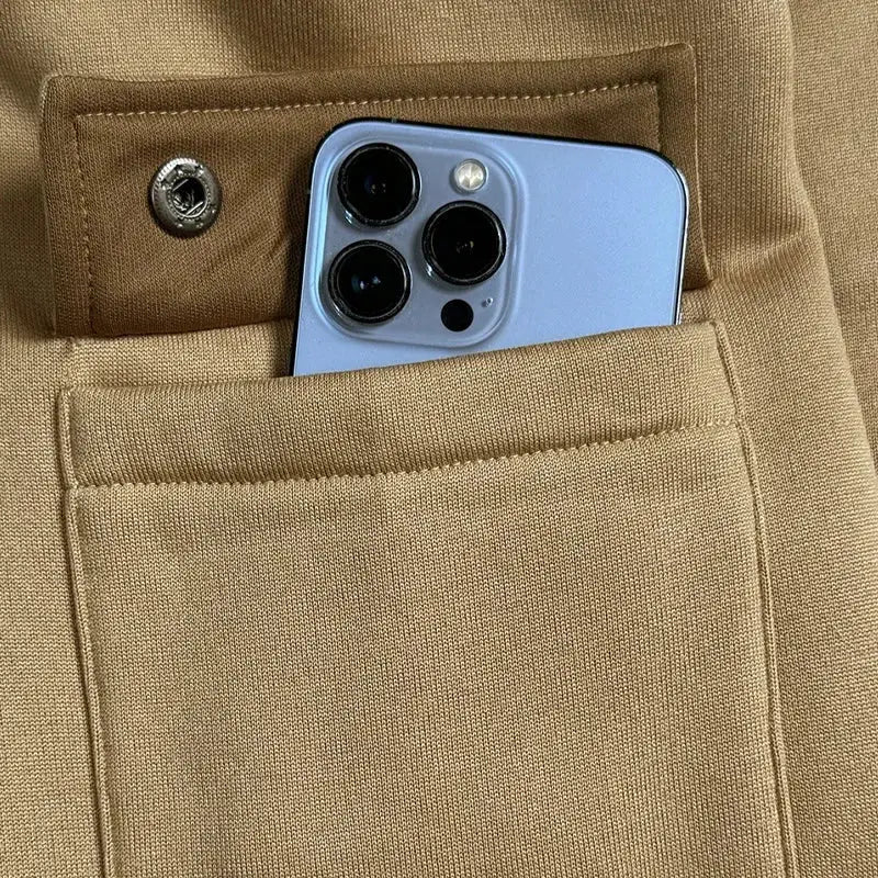 “Completo Sportivo Uomo 2025 – Felpa con Zip Multi-Tasche + Pantaloni Coordinati, Primavera/Autunno” All You Need
