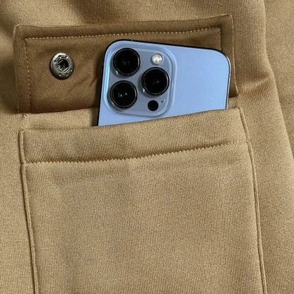 “Completo Sportivo Uomo 2025 – Felpa con Zip Multi-Tasche + Pantaloni Coordinati, Primavera/Autunno” All You Need