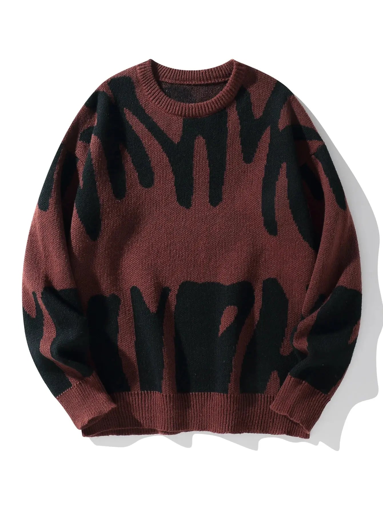 Maglione grigio con pattern astratto nero" 🖤 All You Need