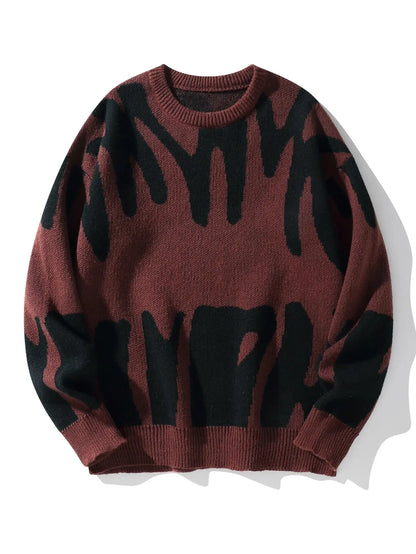 Maglione grigio con pattern astratto nero" 🖤 All You Need