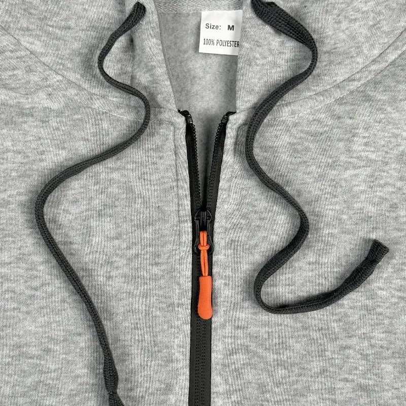 “Completo Sportivo Uomo 2025 – Felpa con Zip Multi-Tasche + Pantaloni Coordinati, Primavera/Autunno” All You Need