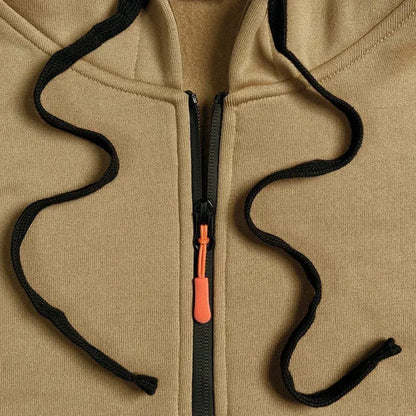 “Completo Sportivo Uomo 2025 – Felpa con Zip Multi-Tasche + Pantaloni Coordinati, Primavera/Autunno” All You Need