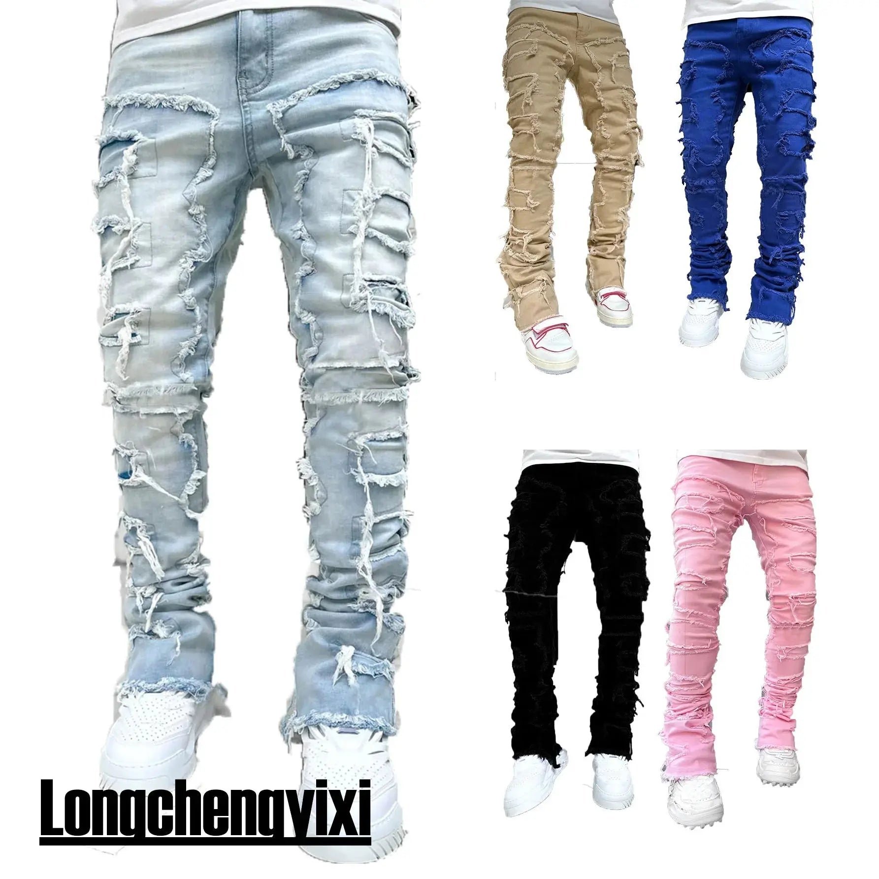 "Jeans uomo azzurri strappati con dettagli distressed" All You Need