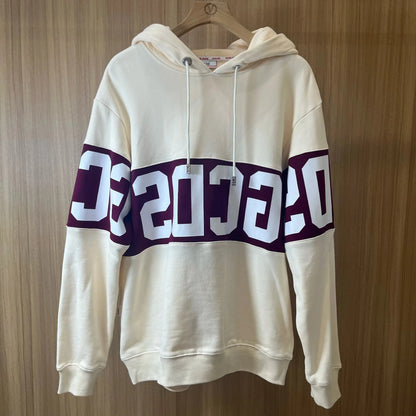 "Felpa nera con cappuccio e logo bianco/rosso a fascia" All You Need