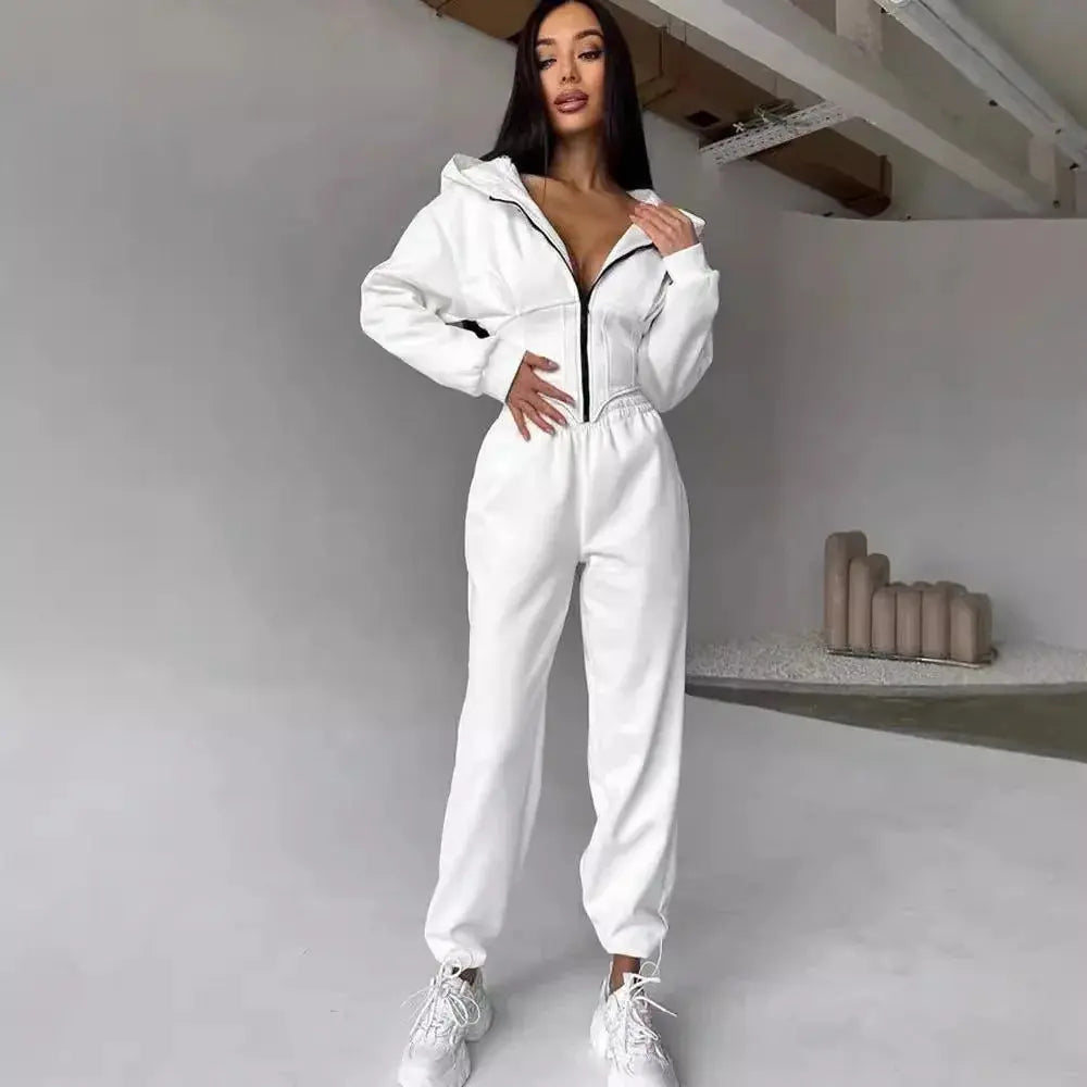 "Completo sportivo donna verde oliva con zip e vita aderente" All You Need