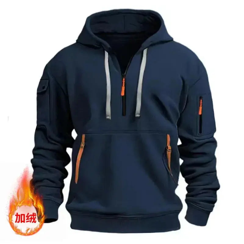 “Completo Sportivo Uomo 2025 – Felpa con Zip Multi-Tasche + Pantaloni Coordinati, Primavera/Autunno” All You Need