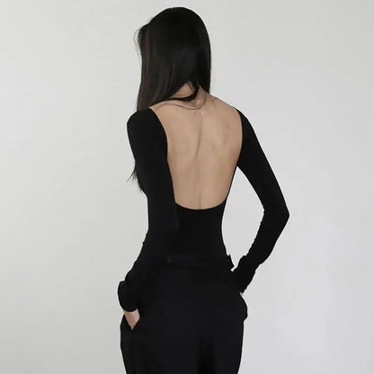 🖤 Body Donna Nero a Maniche Lunghe – Basic Elegante All You Need