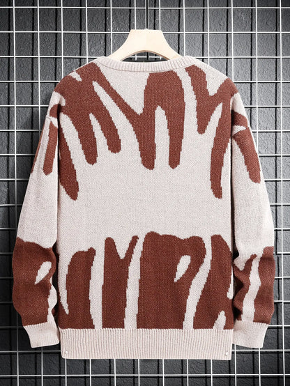 Maglione grigio con pattern astratto nero" 🖤 All You Need
