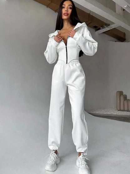 "Completo sportivo donna verde oliva con zip e vita aderente" All You Need