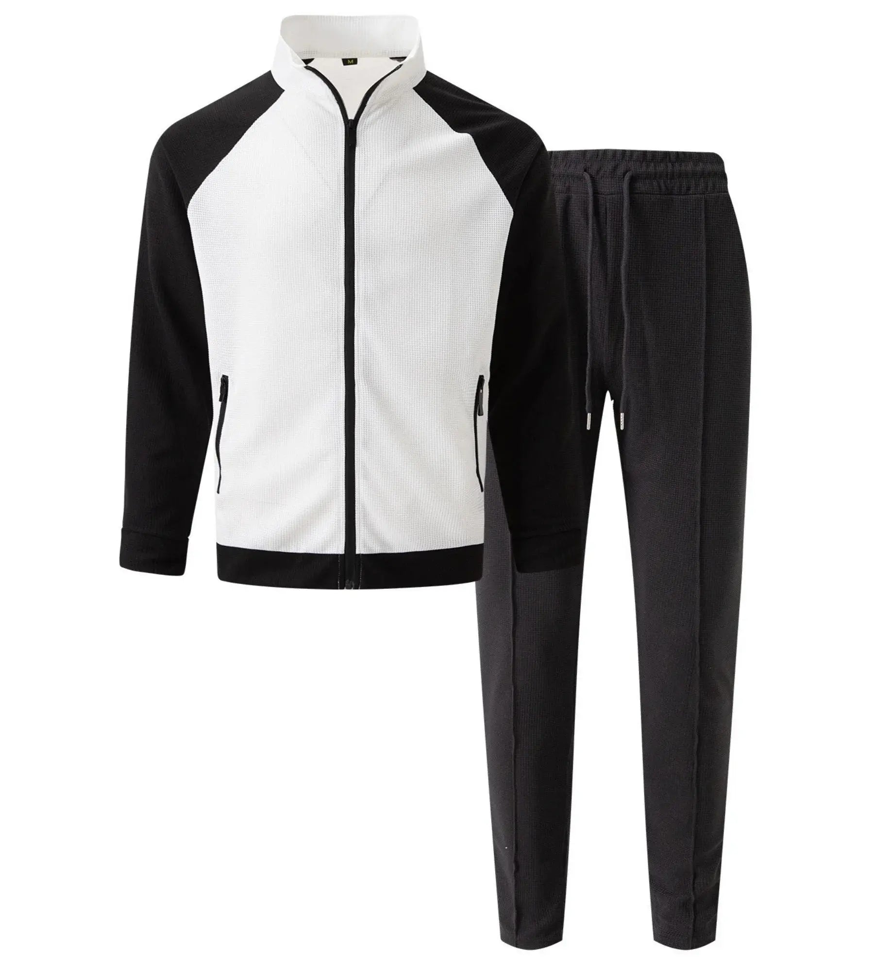 “Completo Uomo Casual Primavera/Autunno – Giacca con Zip e Colletto a Rever + Pantaloni 9/10 Elastico in Vita” All You Need