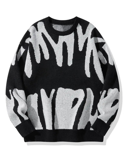 Maglione grigio con pattern astratto nero" 🖤 All You Need