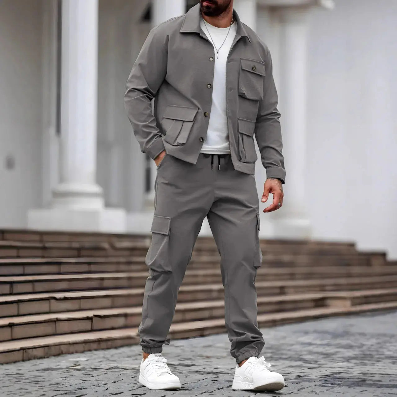 "Completo giacca e pantaloni cargo" 👖🧥 All You Need