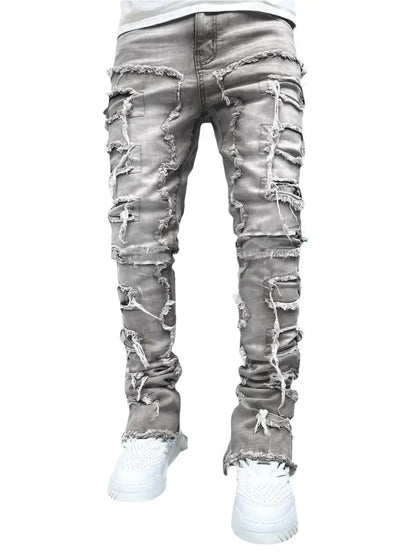 "Jeans uomo azzurri strappati con dettagli distressed" All You Need